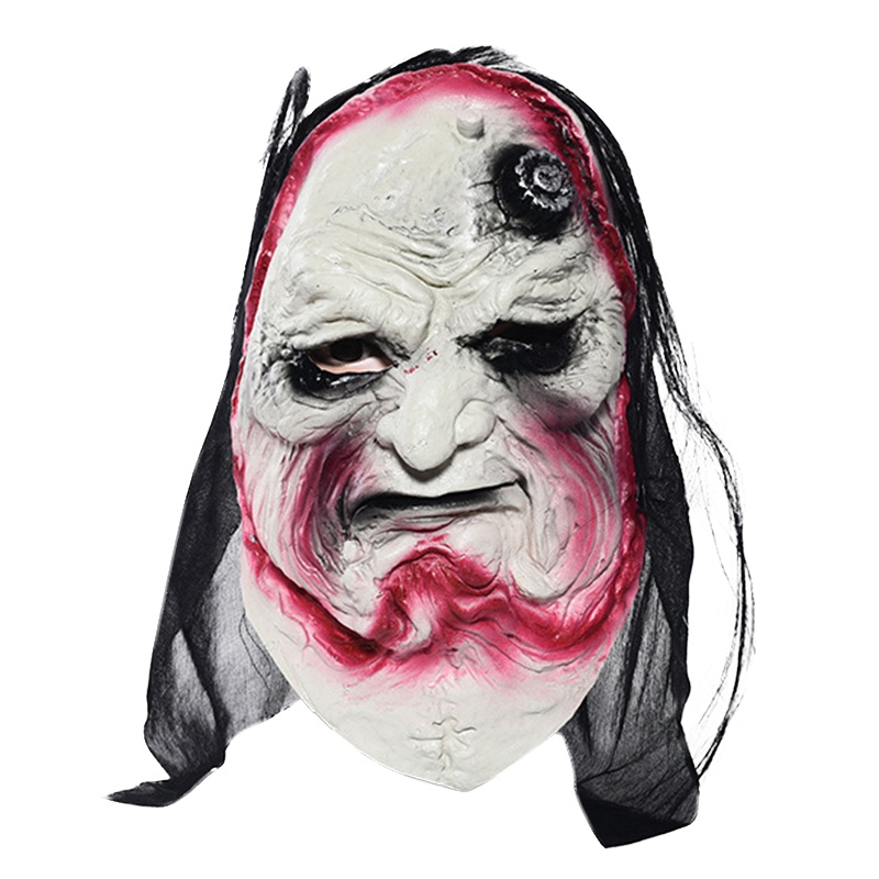 1x Creepy Scary Melting Face Zombie Latex Mask Horror Halloween Costume Props US