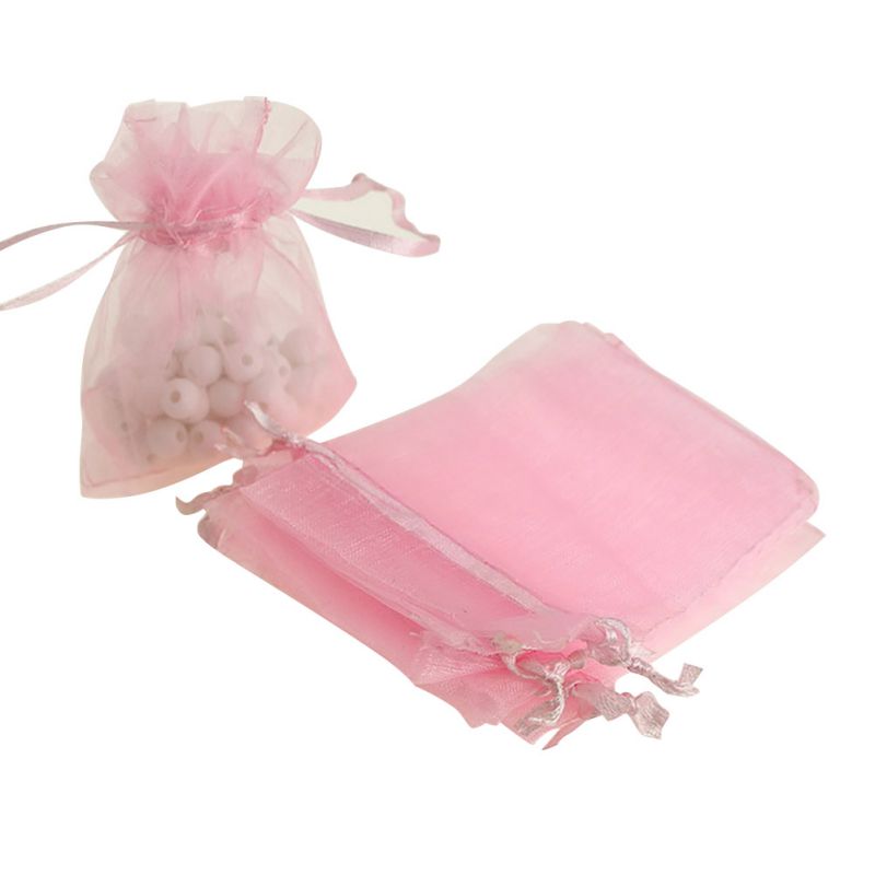 30/100pcs Sheer Organza Wedding Party Favor Gift Candy Bags Jewelry Pouches Lots 